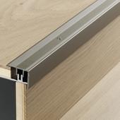 Stair edge profile in aluminium for engineered wood flooring Stainless steel,floor coverings 8–18mm, solid steel, 1739878, 2600x52x0 mm - Sortiment |  Solídne parkety